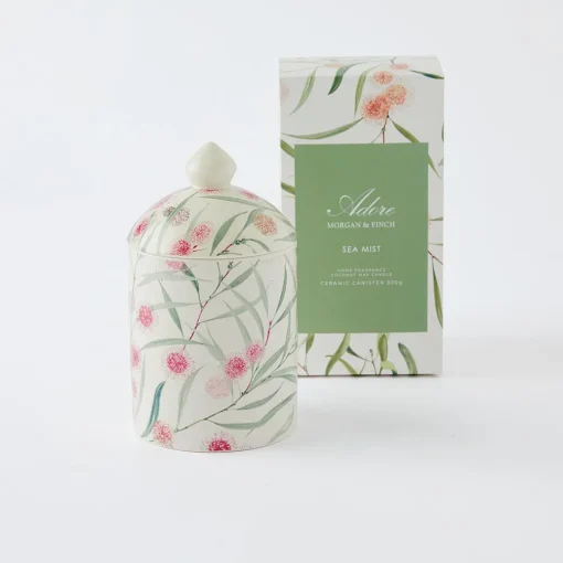 Adore Scented Candle with Ceramic Lid - Sea Mist