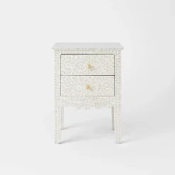 Alice Inlay 2 Drawer Bedside Table
