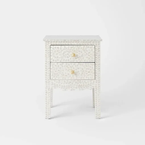 Alice Inlay 2 Drawer Bedside Table