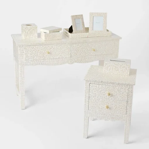 Alice Inlay 2 Drawer Bedside Table