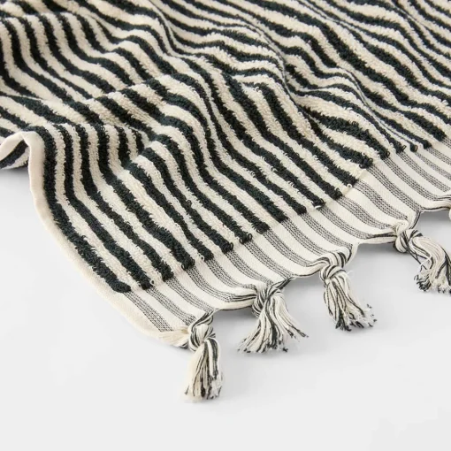 Ama Stripe Towel - Olive Green