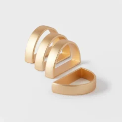 Arched Napkin Ring Set Of 4 - Gold
