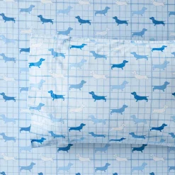 Archie Flannelette Sheet Set - Powder Blue