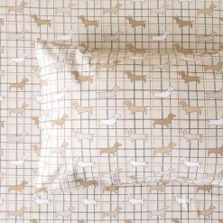 Archie Flannelette Sheet Set - Powder Blue