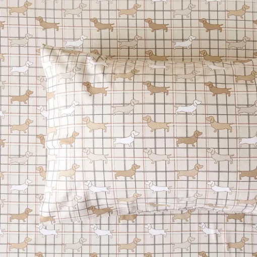 Archie Flannelette Sheet Set - Powder Blue