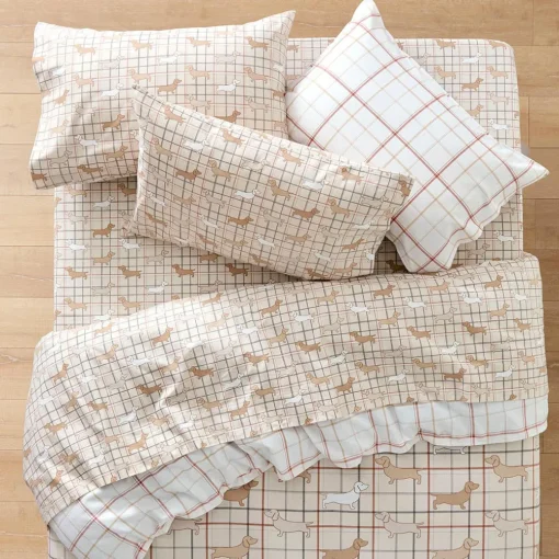 Archie Flannelette Sheet Set - Powder Blue