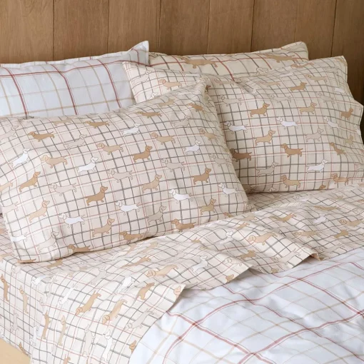 Archie Flannelette Sheet Set - Powder Blue