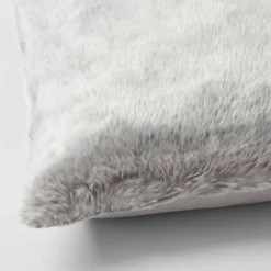 Arctic Faux Fur Cushion - Grey Fox