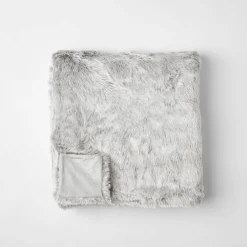 Arctic Faux Fur Throw - Possum