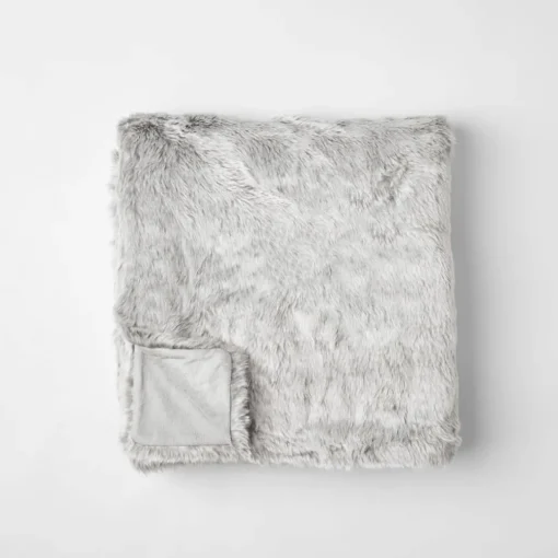 Arctic Faux Fur Throw - Possum