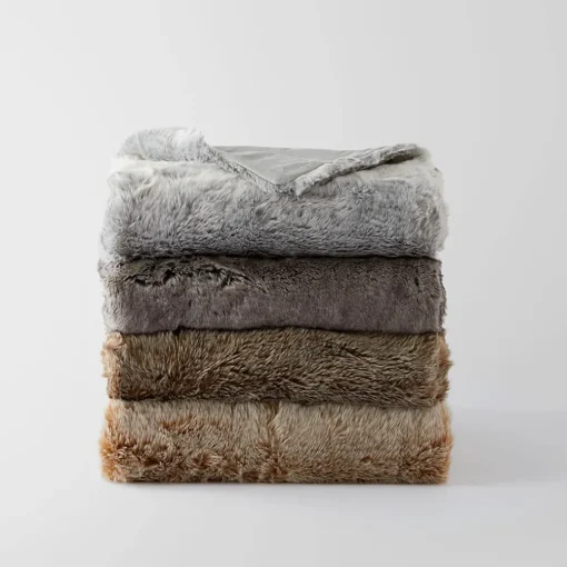 Arctic Faux Fur Throw - Possum