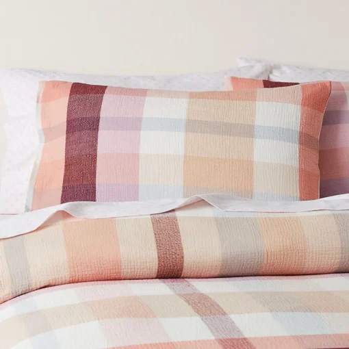 Arlo Quilt Cover - Peach, Pink