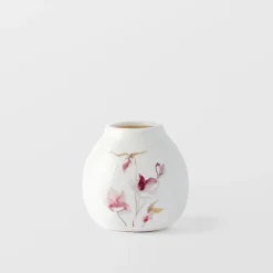 Autumn Leaf Ceramic Squat Vase