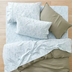 Beth Cotton Sheet Set - Green Floral