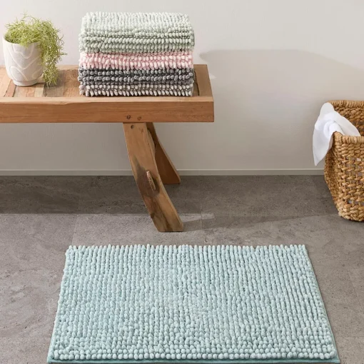 Bobble Melange Bath Mat - Charcoal