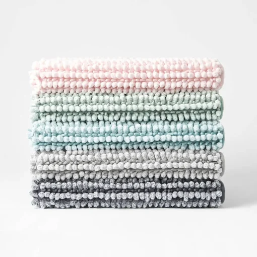Bobble Melange Bath Mat - Charcoal