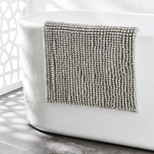 Bobble Melange Bath Mat - Charcoal