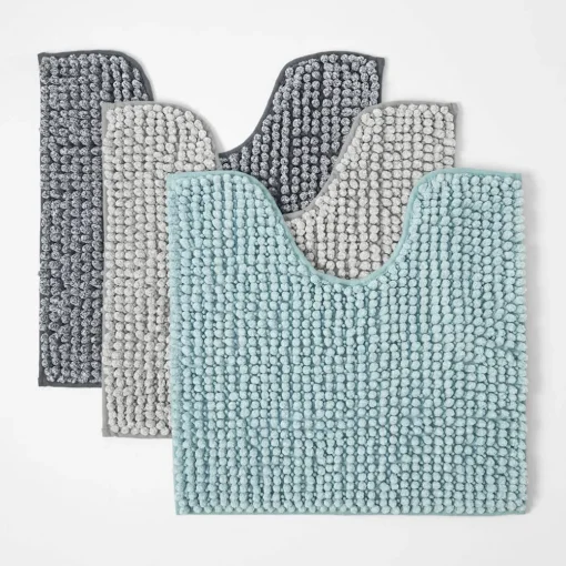 Bobble Melange Bath Mat - Charcoal