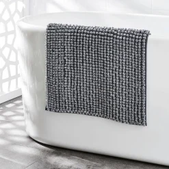 Bobble Melange Bath Mat - Charcoal