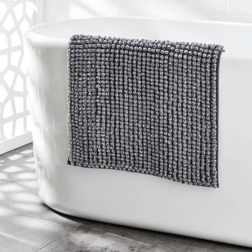 Bobble Melange Bath Mat - Charcoal