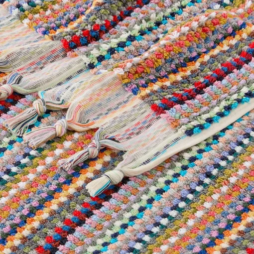 Bodrum Turkish Cotton Bath Sheet - Blue/Grey Zig Zag
