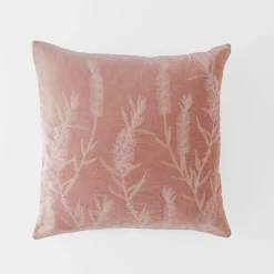 Bottle Brush Velvet Cushion - Stone