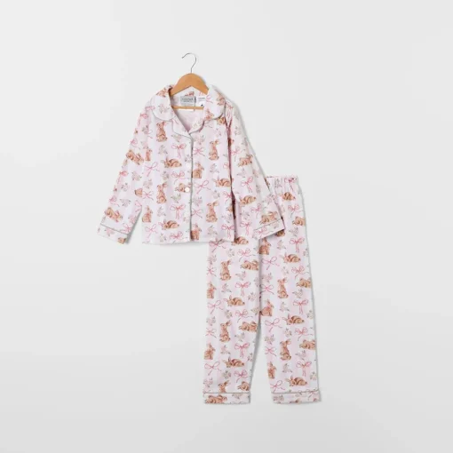 Bunny Bow Kids Flannelette Pyjamas