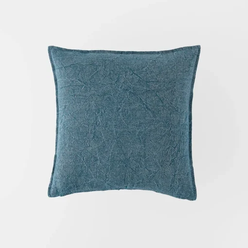 Cameron Linen Cushion - Midnight/Teal