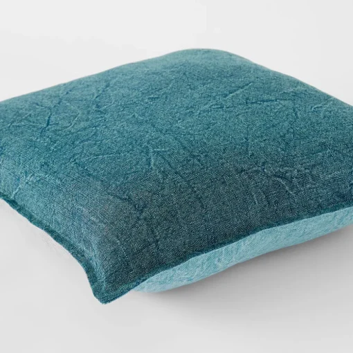 Cameron Linen Cushion - Midnight/Teal