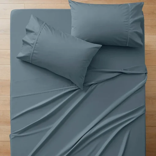 Carlson Royale 600 TC Egyptian Sateen Sheet Sets - Smoke Blue