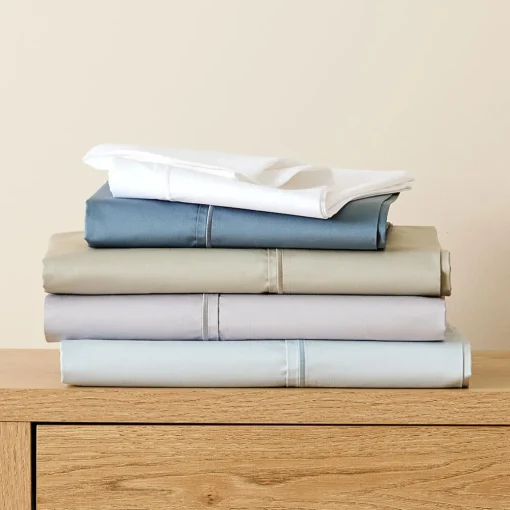 Carlson Royale 600 TC Egyptian Sateen Sheet Sets - Smoke Blue