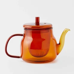 Carson Glass Tea Pot - Amber