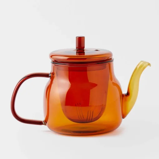 Carson Glass Tea Pot - Amber