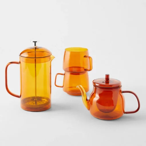 Carson Glass Tea Pot - Amber
