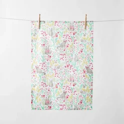 Cat Garden Tea Towel