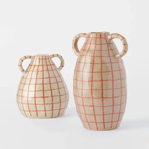 Check Ceramic Vase Large