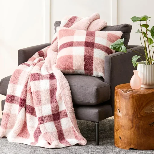 Check Super Soft Throw - Green