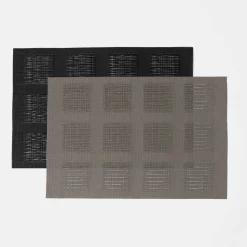 Checkers Open Check Placemat - Stone