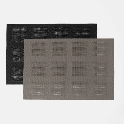 Checkers Open Check Placemat - Stone