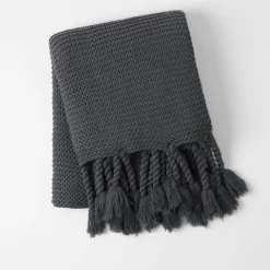 Chunky Tassel Throw - Pine