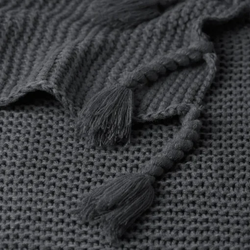 Chunky Tassel Throw - Pine