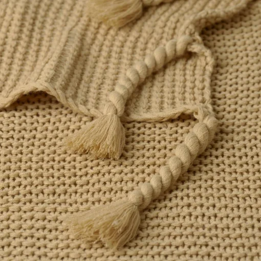 Chunky Tassel Throw - Pine