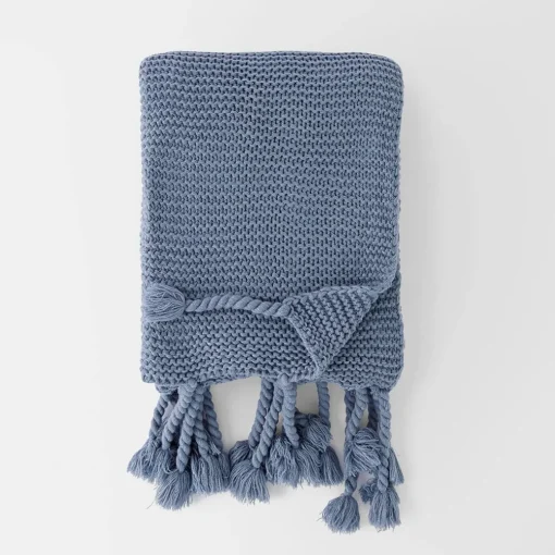 Chunky Tassel Throw - Pine