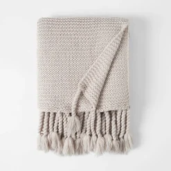 Chunky Tassel Throw - Pine