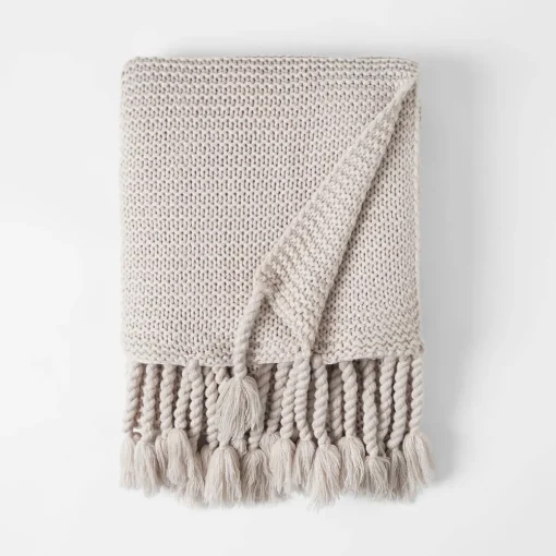 Chunky Tassel Throw - Pine