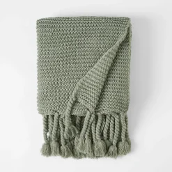 Chunky Tassel Throw - Pine