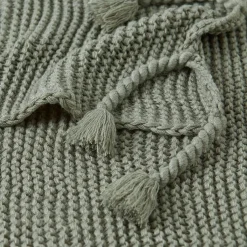Chunky Tassel Throw - Pine