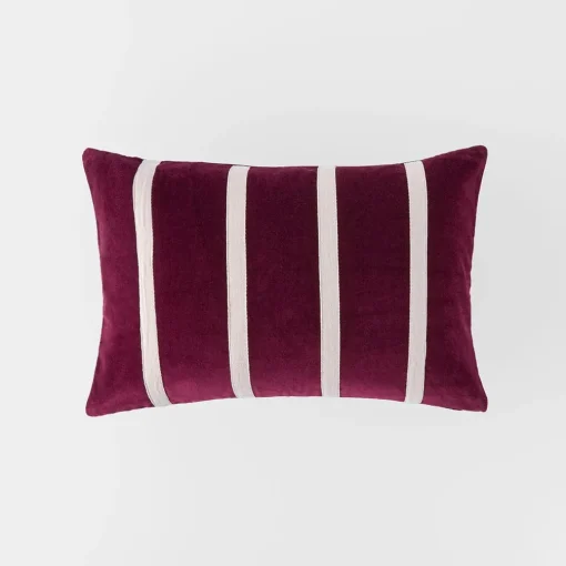 Claude Velvet Cushion - Burgundy