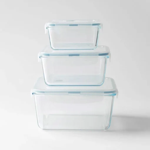 Clip Lock Storage Container Square Set Of 3