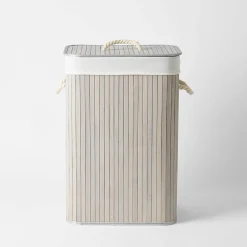 Collapsible Bamboo Hamper - Black